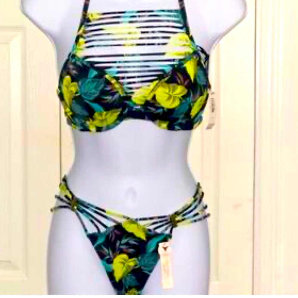 VS Archives Swim Sexy Tee High-Neck Push-Up Biki..Top & BRAZILIAN BIKINI BOTTOM
